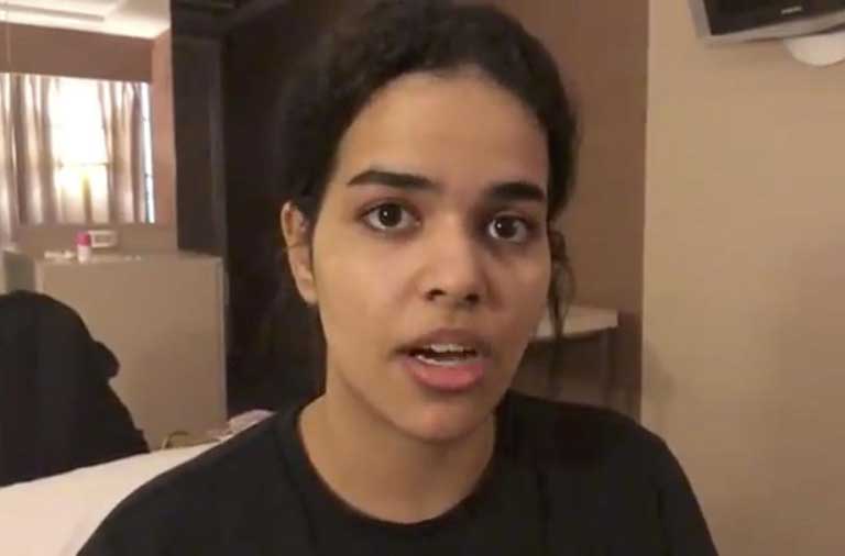 Saudi woman claiming to flee abuse by family