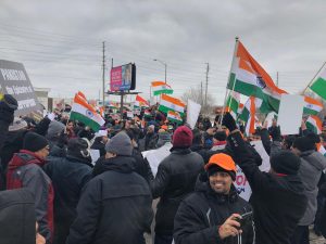 Indo-Canadian community protest outside Pakistan Consulate