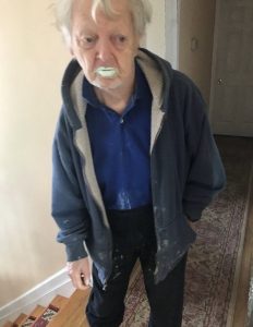 grandfather eats paint